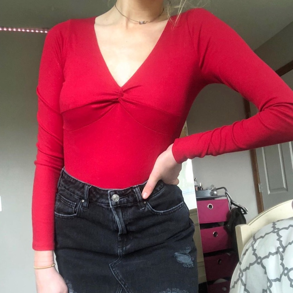 Hollister red long sleeve
